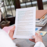 Businessman checking a document